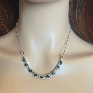 Elegant Black Spinel Silver Necklace